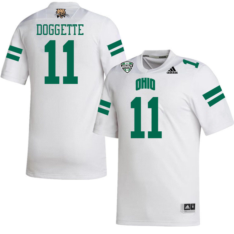 Ohio Bobcats #11 CJ Doggette College Football Jerseys Stitched-White